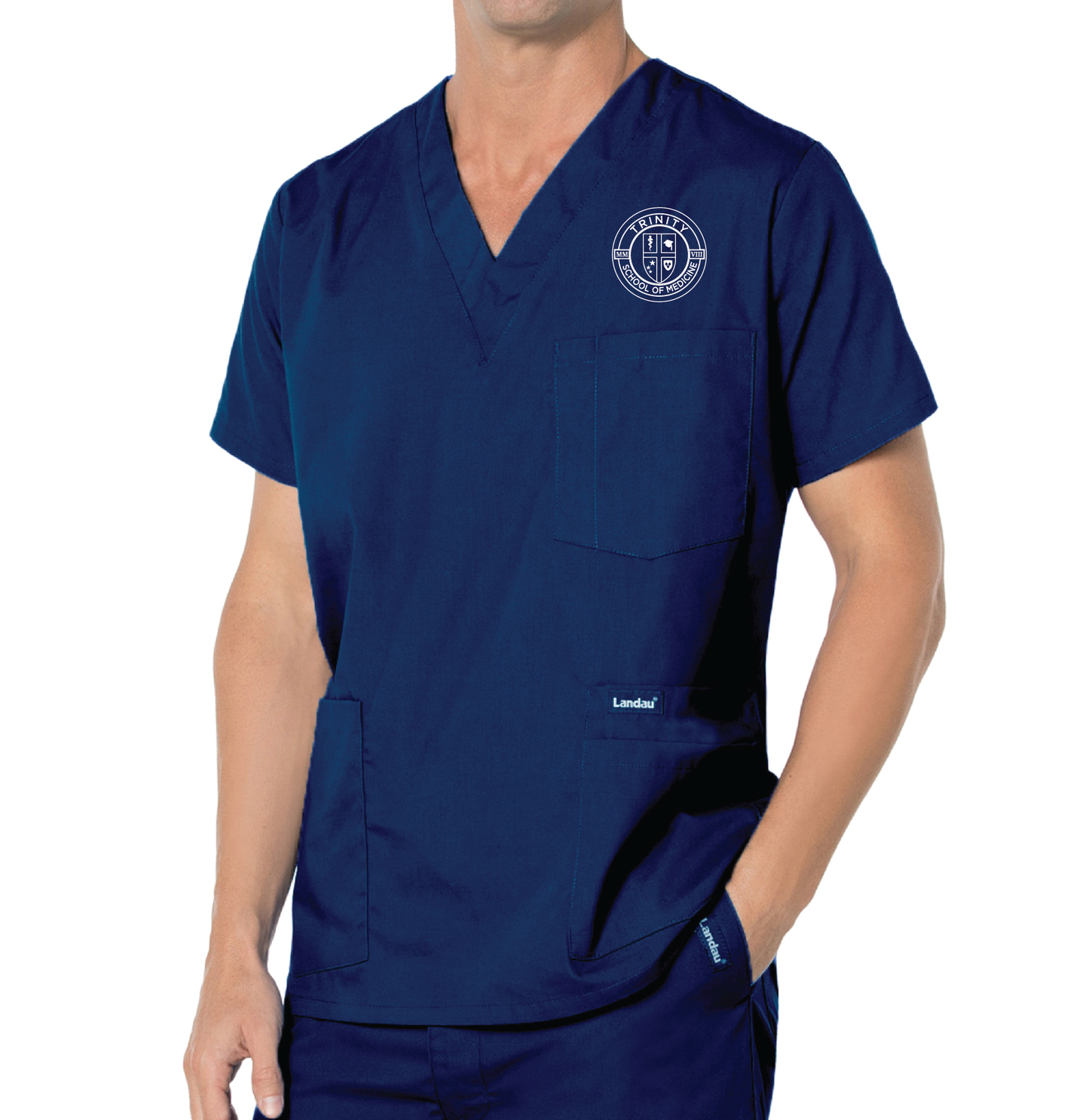 Men's Five-Pocket Scrub Top