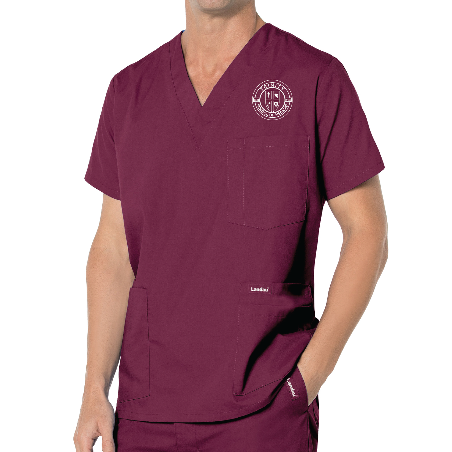 Men's Five-Pocket Scrub Top